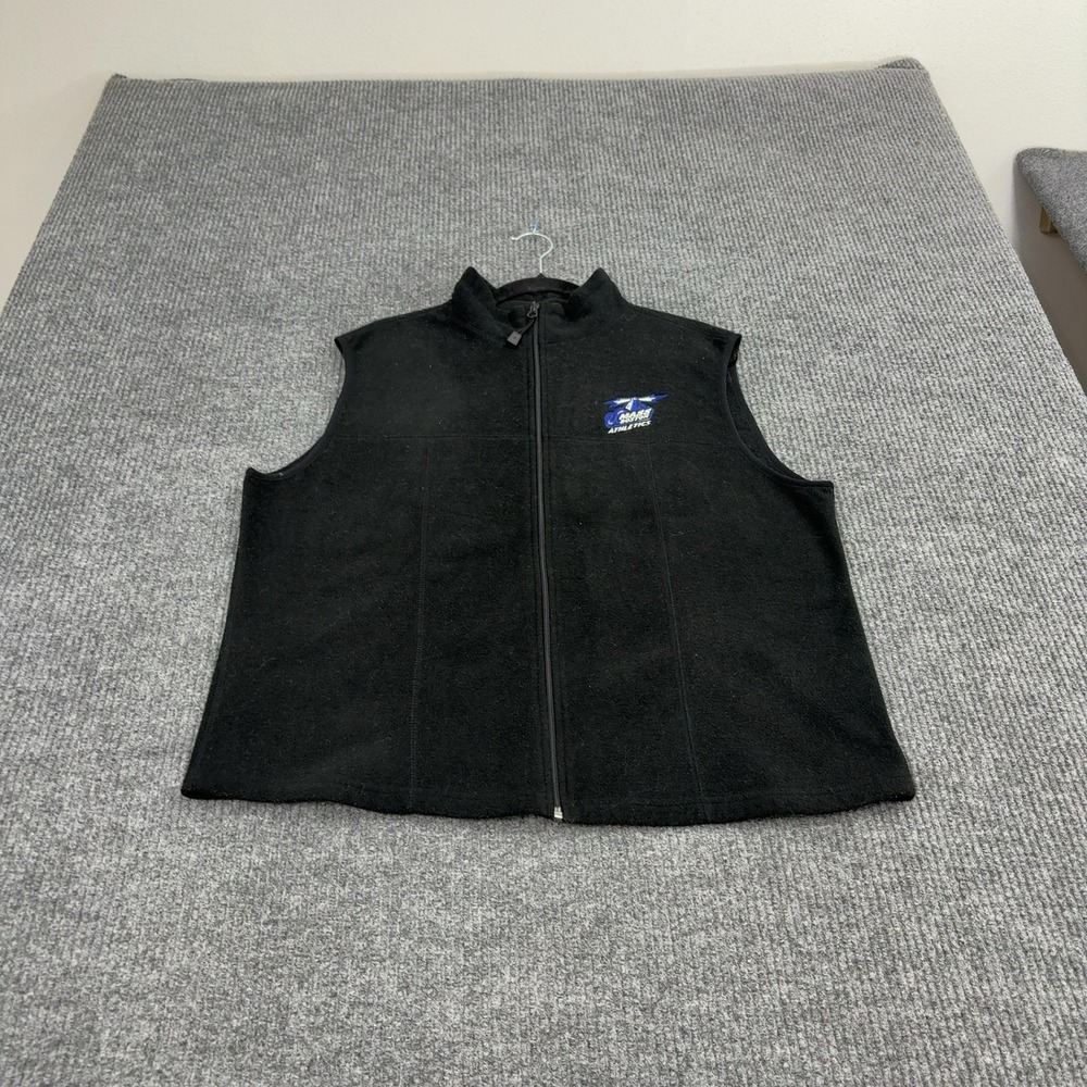 UMass Boston Athletics North End Vest Women XXL Black Polyester Full Zip Sporty